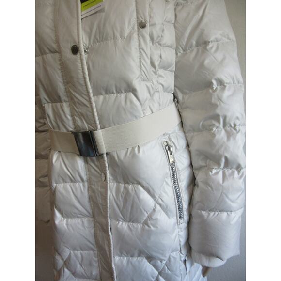 Marc New York Andrew Marc White L Quilted Down Insulated Faux Fur Puffer Coat - Picture 3 of 10